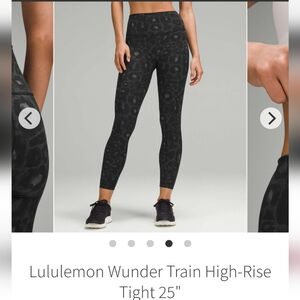 ISO Lululemon Athletica Spray Leopard Wunder Train Leggings 6